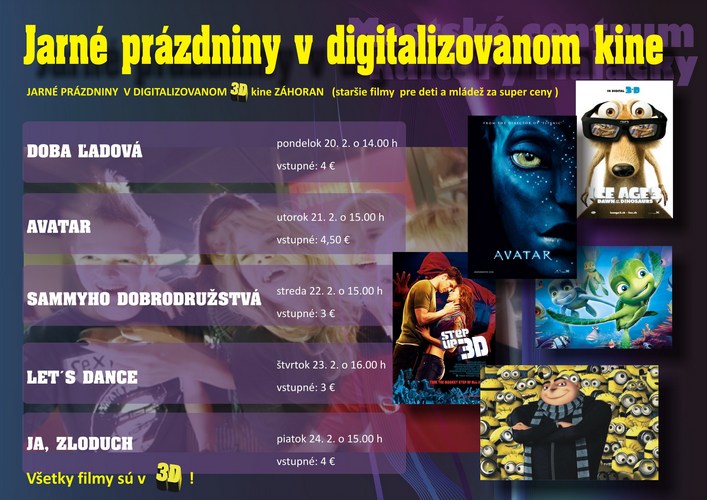 Jarné prázdniny v 3D kine