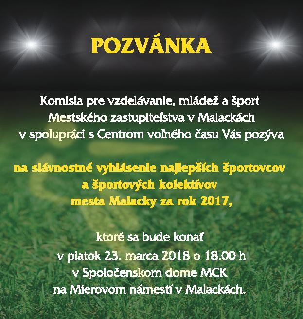 Vyhlásia najlepších športovcov Malaciek za rok 2017 - detail 1