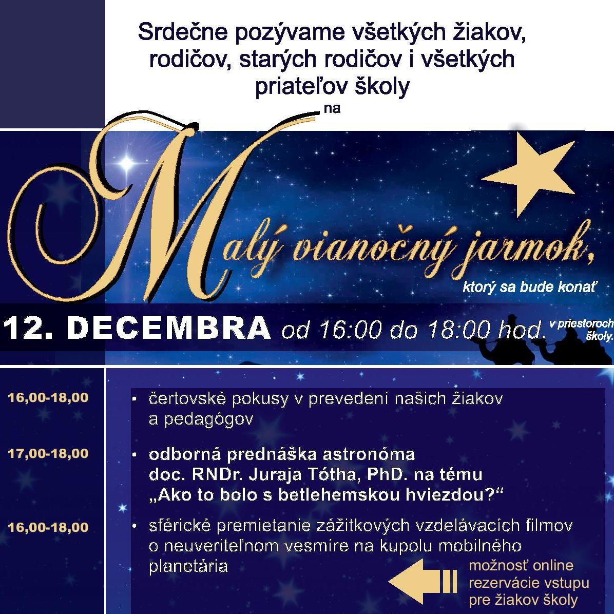 Gymnazisti pozývajú na tradičný predvianočný jarmok 